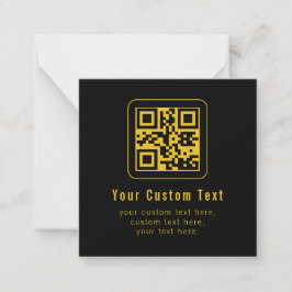 Cartão De Notas Editable QR Code & Text Template | Black & Gold
