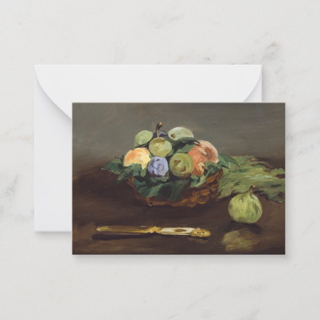 Cartão De Notas Edouard Manet - Cesta de Frutas (Frente)