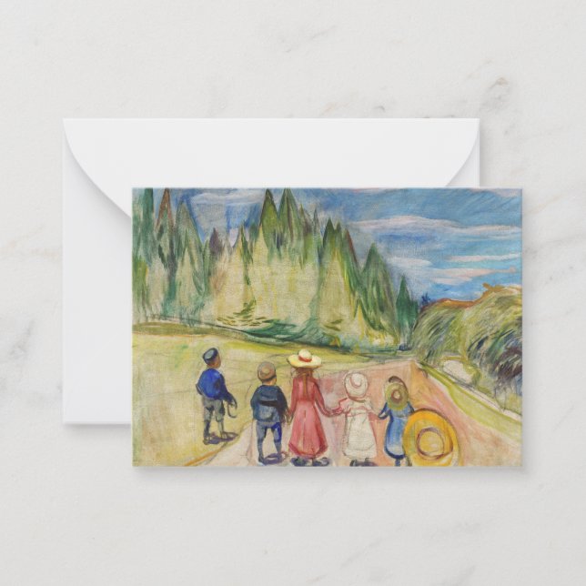 Cartão De Notas Edvard Munch - A Floresta de Contos de Fadas (Frente)