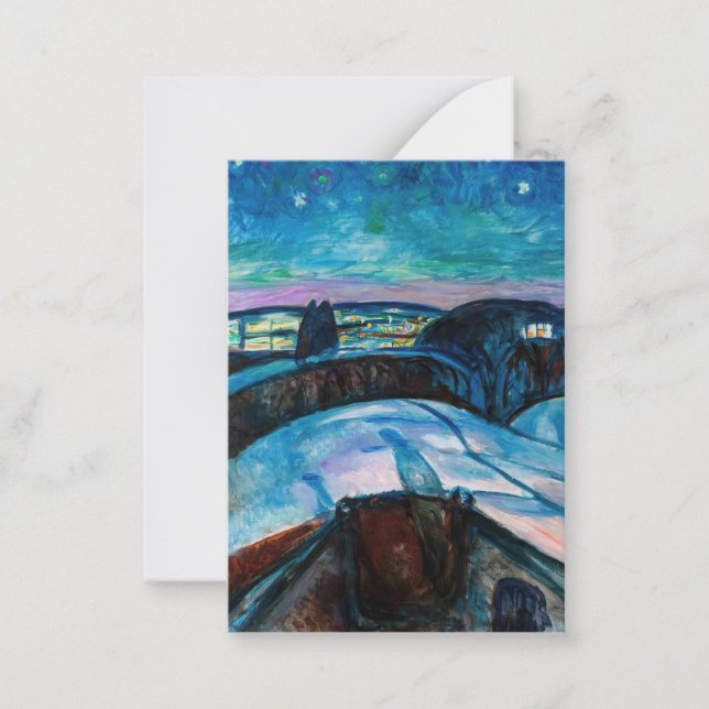 Cartão De Notas Edvard Munch - Starry Night 1922 (Frente)