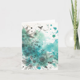 Cartão De Notas Efêmeras Aquarela Antigo Em Branco