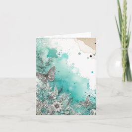 Cartão De Notas Efêmeras Aquarelas Antigo Vazio