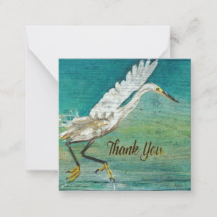 Cartão De Notas Egret Bird Beach House Muito Obrigado