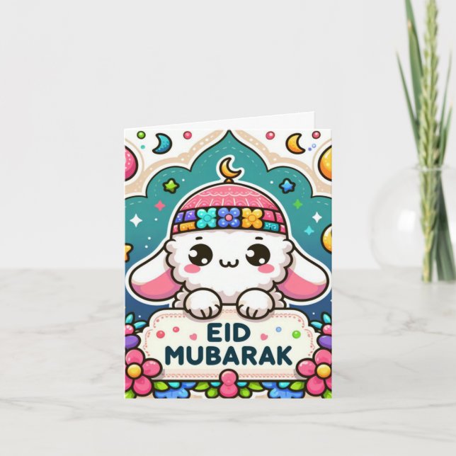 Cartão De Notas Eid Mubarak Sheep (Frente)