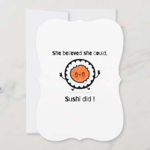 Cartão De Notas Ela Acreditava Que Podia Sushi Não Era Engraçado.
