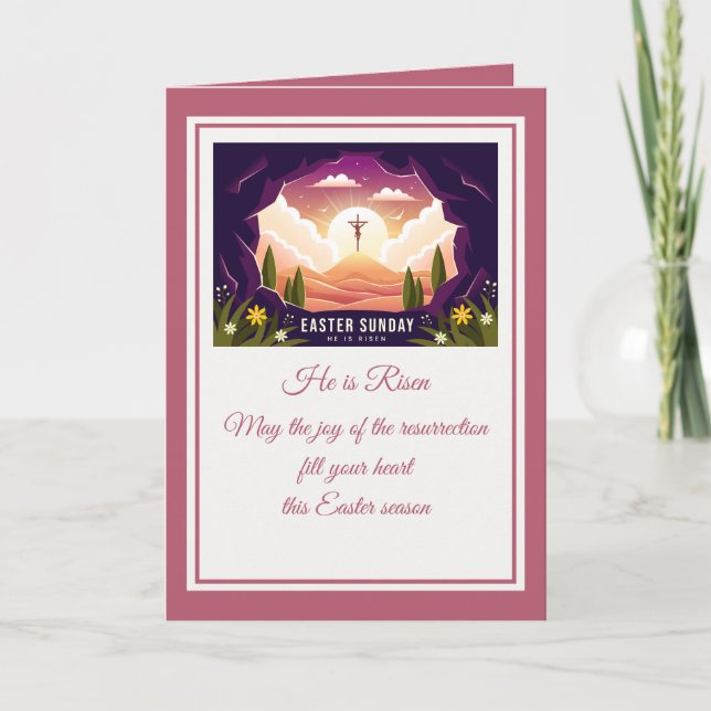 Cartão De Notas Ele Está Risado" Felz pascoa - Religioso Personali (Frente)