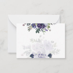 Cartão De Notas Ele nos entregará, nota floral de aquarela roxa