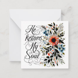 Cartão De Notas Ele restaura minha alma floral