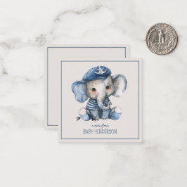 Cartão De Notas Elefante Náutico Cinto Azul Personalizado