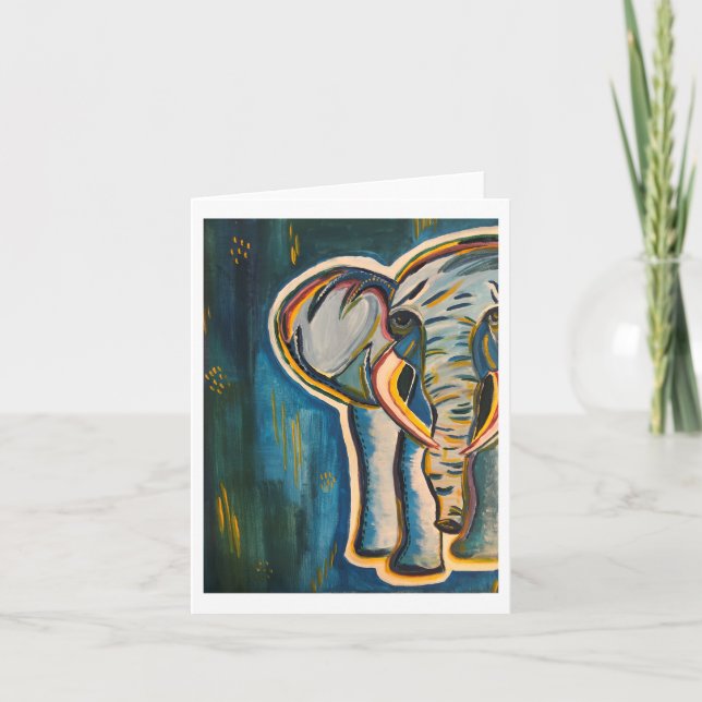 Cartão De Notas Elefante Notecard (Frente)