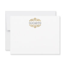 Elegant Chic Modern Monogram Black Gold 