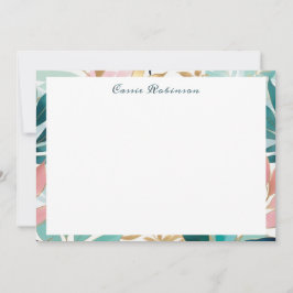 Cartão De Notas Elegant Leaf Pattern Personalized