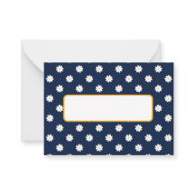 Elegant Navy Blue with White Daisy Pattern