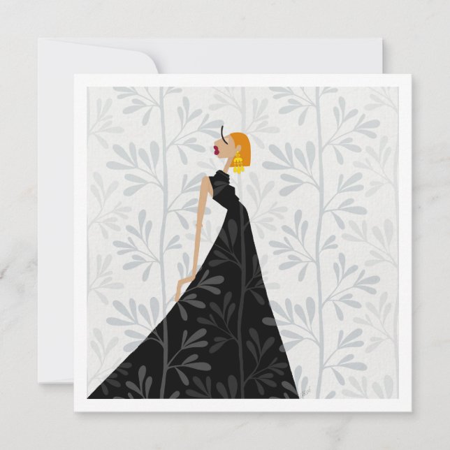 Cartão De Notas Elegant Poise Glam Fashion Art Card (Frente)