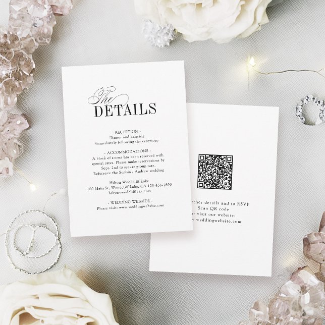 Cartão De Notas Elegant Timeless Typography Simple Wedding Details (Elegant Timeless Typography Simple Wedding Details Note Card)