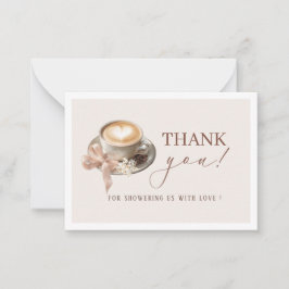 Cartão De Notas Elegant Watercolor Baby brewing coffFlat Note Card