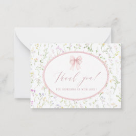 Cartão De Notas Elegant Watercolor spring wildflowerFlat Note Card