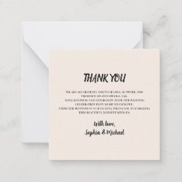 Cartão De Notas Elegant Wedding Thank You