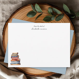 Cartão De Notas Elegante Amante De Livros Da Mesa De Personalizado