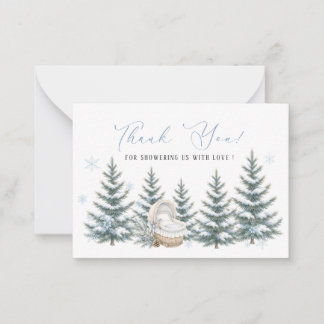 Cartão De Notas Elegante aquarela bebê está frio lá fora Bebê é
