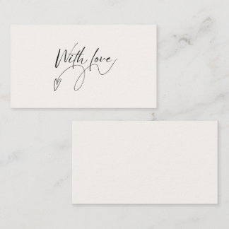 Cartão De Notas Elegante Beige Minimalista Com Script De Amor