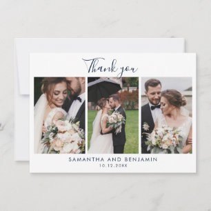 Cartão De Notas Elegante Carta de Agradecimento de Casamento com F