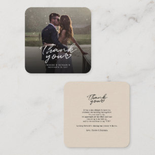 Cartão De Notas Elegante Casamento Mão-Carta Obrigado