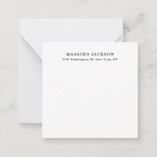 Cartão De Notas Elegante Clássico Preto Branco Minimalista