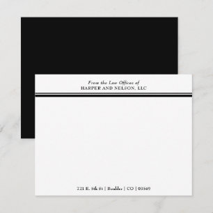 Cartão De Notas Elegante Do Gabinete Do Advogado De Fronteira Dupl