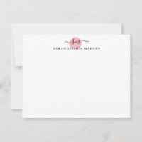 Elegante, dois monogramas, trava o pino rosa