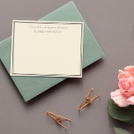 Cartão De Notas Elegante Eggshell Enviado Com Amor E Abraços<br><div class="desc">Cartões de nota personalizados em uma adorável cor de casca de ovo com quadros de cinza de lápis. Enviado com amor e abraços da escrivaninha está escrito no topo de uma escrita bonito,  com o seu nome em letras elegantes por baixo.</div>