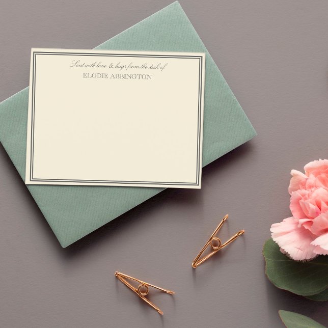 Cartão De Notas Elegante Eggshell Enviado Com Amor E Abraços (Criador carregado)