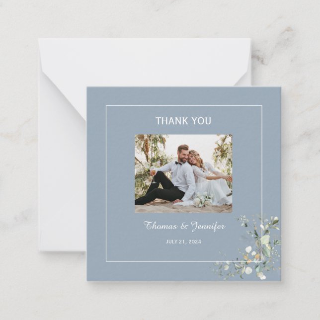 Cartão De Notas Elegante Eucalyptus Greenery & Hydrangea (Frente)