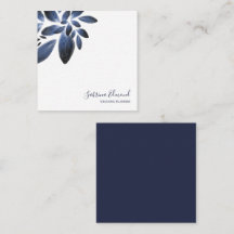 Elegante Folhagem de Suculentas Azul Marinho Assin