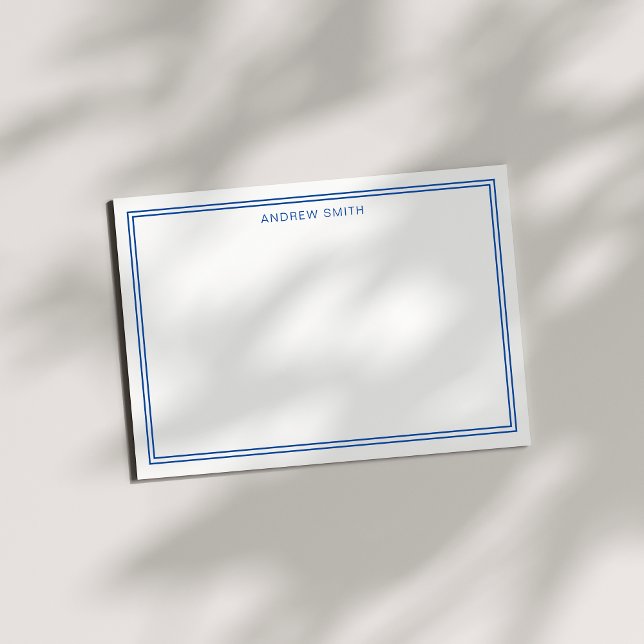 Cartão De Notas Elegante minimalista azul Marinho de duas bordas (Criador carregado)