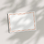 Cartão De Notas Elegante Minimalista - Laranja Queimado em Duas Bo<br><div class="desc">Elegante Minimalista Dois Bordos Queimados Cartão de Nota Laranja Perfeito para chefes,  consultores,  profissionais ou empresários.</div>