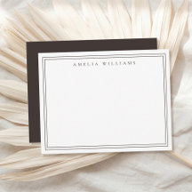 Elegante Minimalista Marrom com Duas Bordas