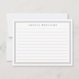Cartão De Notas Elegante Minimalista Marrom com Duas Bordas Regula