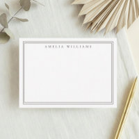Elegante Minimalista Marrom Duas Bordas