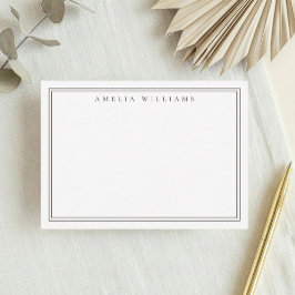 Cartão De Notas Elegante Minimalista Marrom Duas Bordas