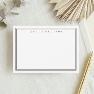 Cartão De Notas Elegante Minimalista Marrom Duas Bordas