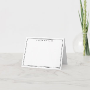 Cartão De Notas Elegante Minimalista Preto Duas Bordas