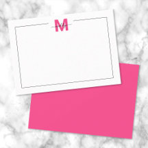 Elegante Monograma de Letra Cursiva Rosa Quente