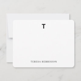 Cartão De Notas Elegante Monograma | Design de Foto Moderno Minima