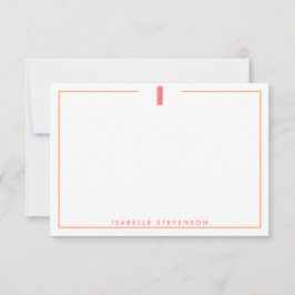 Cartão De Notas Elegante Monograma Personalizado Letra 3D I Inicia