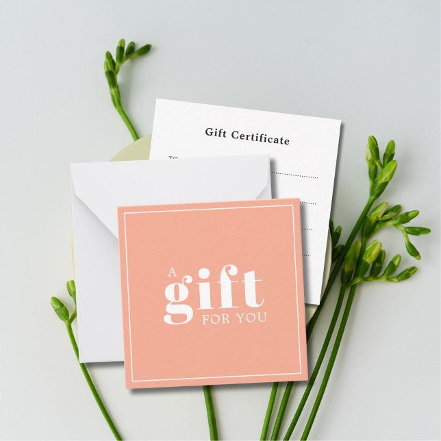 Cartão De Notas Elegante Na moda Peach White Beauon (Criador carregado)