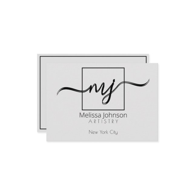 Cartão De Notas Elegante personalizado (Frente/Verso In Situ)