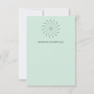 Cartão De Notas Elegante Ponto Espiral Verde Moderno