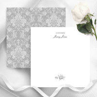 Elegante Romântico Cinza Floral Chic