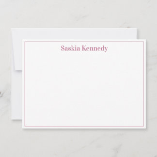 Cartão De Notas Elegante Rosa Bege Moderno Personalizado Fronteira